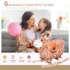 Qaba Giraffe Plush Wooden Rocking Horse, Animal Chair with Sound, Brown, for Boys & Girls