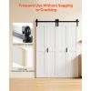 Bifold Barn Door, 72" x 84", MDF Bi-Fold Sliding Closet Doors, Hardware Kit Included, H-Frame Space-Saving Design, Pre-Assembled Panels for Bedroom
