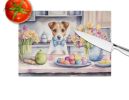 NEW Decorating Easter Jack Russell Terrier Glass Cutting Board Decorative Tempered Glass Kitchen Cutting and Serving Board Large Size Chopping Board