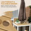 Outsunny 5-Piece Patio Dining Set Yellow Aluminum Outdoor Furniture with HDPE Materials Umbrella Hole for Garden