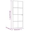 Interior Door Black 32.7"x79.3" Tempered Glass&Aluminum Slim