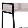 Natural and Black 5-tier Ladder Bookshelf
