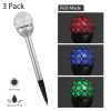 3 Pcs Outdoor Solar Lights IP44 Waterproof Ball RGB Light Garden Decor Lamp Landscape Christmas
