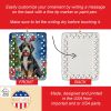 Bernedoodle Christmas Reindeer Porcelain Ornament Christmas Tree Hanging Decorations for Home Christmas Holiday, Rectangle, Gift, Multicolor