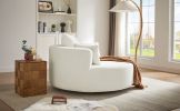 360Ã‚Â° Swivel Chair Accent Barrel Chair Swivel Round Sofa Chair with 3 Removable Pillows for Living Room, Bedroom, Office and Hotel,Beige