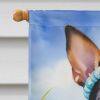 Rat Terrier Easter Egg Hunt House Flag Large Porch Sleeve Pole Decorative Outside Yard Banner Artwork Wall Hanging, Polyester, House Size, Multicolor