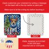 Jack Russell Terrier Christmas Reindeer Porcelain Ornament Christmas Tree Hanging Decorations for Home Christmas Holiday, Rectangle, Gift, Multicolor
