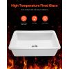 33x19 inch Farmhouse Sink, White Sink Workstation, Fireclay Topmount Undermount Basin, Drop-In Single Bowl Basin with Multiple Accessories