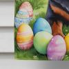 Rottweiler Easter Egg Hunt House Flag Large Porch Sleeve Pole Decorative Outside Yard Banner Artwork Wall Hanging, Polyester, House Size, Multicolor