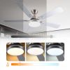 52 Inch 5 blades Ceiling Fan With Dimmable LED Light And Remote Control