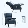 HOMCOM Massage Sofa Chair with Heat, Massage Recliner Chair with Remote Controller, Side Pocket, Blue