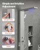 Shower Panel Tower System Stainless Steel Column Rainfall Waterfall Head 5 Modes