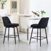 Counter Height Swivel Bar Stools Set of 2, 360Ã‚Â° Swivel Upholstered Barstools with Back and Metal Legs, 25.6" Seat Height