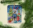 Chinese Crested Christmas Reindeer Porcelain Ornament Christmas Tree Hanging Decorations for Home Christmas Holiday, Rectangle, Gift, Multicolor