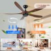 62 Inch wood Ceiling Fan no light with Remote Control, Low Profile Ceiling Fan without Light,Noiseless Reversible DC Motor with Timer