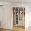 Drill-Free L-Shaped Room Divider Curtain Rod, Adjustable 28"-142"W x 4-10 ft H Heavy-Duty Partition Rod- White