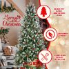 5FT Christmas Tree with 1131 Tips, Red Berries & Pine Cones ��� Snow-Dusted PE+PVC Branches, Hinged Design for Easy Setup, Sturdy Metal Stand ��� Full