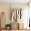 Room Divider Curtain Rod, Adjustable 28"-72"W x 4-10 ft H Heavy-Duty Partition Rod
