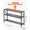 Narrow Console Sofa Table, 41.7 inches Behind Couch Table, 3-Tier Long Entryway Table and Skinny Hallway Table, Narrow Sofa Table with Metal Frame