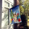 Sheltie Christmas Reindeer House Flag Large Porch Sleeve Pole Decorative Outside Yard Banner Artwork Wall Hanging, Polyester, House Size, Multicolor