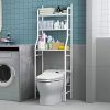 3-Tier Space-Saving Toilet Storage Rack Ã¢â‚¬â€œ Metal Over-the-Tank Organizer with Toilet Paper Holder & Hooks, Easy No-Drill Assembly