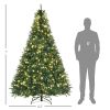 HOMCOM 7ft Pre-Lit Full Douglas Fir Artificial Christmas Tree with Realistic Branches, 700 Warm White LED Lights and 2154 Tips