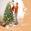 7FT Christmas Tree with 1375 Tips and 400 Warm White LED Lights Ã¢â‚¬â€œ PVC+PE Mixed Branches, Hinged Structure for Easy Setup