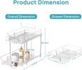 4 Pack 2 Tier Bathroom Under Sink Organizers and Storage, Clear Kitchen Pantry Organization, Pull Out Medicine Cabinet Organizer with Movable Dividers