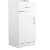 FCH Standing 5 Compartments 1 Drawer 1 Door MDF Barber Cabinet White