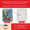 Brindle Greyhound Christmas Reindeer Porcelain Ornament Christmas Tree Hanging Decorations for Home Christmas Holiday, Rectangle, Gift, Multicolor