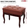 5 Core Piano Bench 3" Padded Cushioned Stool Wooden Heavy Duty Adjustable Musician Chair w Storage - PNB WD HD CHRY