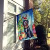Portuguese Water Dog Christmas Reindeer House Flag Large Porch Sleeve Pole Decorative Outside Yard Banner Artwork Wall Hanging, Polyester, House Size,