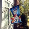 Westie Christmas Reindeer House Flag Large Porch Sleeve Pole Decorative Outside Yard Banner Artwork Wall Hanging, Polyester, House Size, Multicolor