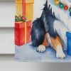 Collie Christmas Reindeer House Flag Large Porch Sleeve Pole Decorative Outside Yard Banner Artwork Wall Hanging, Polyester, House Size, Multicolor