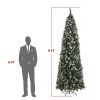 9ft Automatic Tree Structure Pointed Pencil Shape PVC Material Green Sticky White 460 Lights Warm Color 8 Modes 1298 Branches 91 Pine Cones 91 Berries