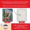 Border Terrier Christmas Reindeer Porcelain Ornament Christmas Tree Hanging Decorations for Home Christmas Holiday, Rectangle, Gift, Multicolor