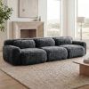 114''Soft And Fluffy Plush Fabric,Modular Sectional Sofa Couches,Ergonomic Design With Ottoman And Throw Pillows
