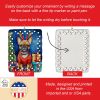 French Bulldog Christmas Reindeer Porcelain Ornament Christmas Tree Hanging Decorations for Home Christmas Holiday, Rectangle, Gift, Multicolor