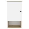 DEPOT E-SHOP Arya Medicine Single Door Cabinet, One Shelf, Two Interior Shelves, Light Oak / White