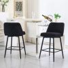 Counter Height Swivel Bar Stools Set of 2, 360Ã‚Â° Swivel Upholstered Barstools with Back and Metal Legs, 25.6" Seat Height