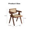 Modern Mid Century Dining Chairs Set of 2, Rattan Accent Chairs, Comfy Armchairs
