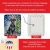 Giant Schnauzer Pointer Christmas Reindeer Porcelain Ornament Christmas Tree Hanging Decorations for Home Christmas Holiday, Rectangle, Gift