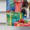Papillon Christmas Reindeer House Flag Large Porch Sleeve Pole Decorative Outside Yard Banner Artwork Wall Hanging, Polyester, House Size, Multicolor