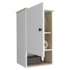 DEPOT E-SHOP Arya Medicine Single Door Cabinet, One Shelf, Two Interior Shelves, Light Oak / White