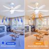 42 Inch Ceiling Fan with Light and Remote Cotnrol 6 Speeds DC Reversible Motor