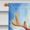 Basset Hound Christmas Reindeer House Flag Large Porch Sleeve Pole Decorative Outside Yard Banner Artwork Wall Hanging, Polyester, House Size, Multico