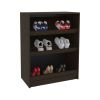 Toby 3-Tier Shoe Rack With Open Shelves Freestanding Shoe Organizer For Entryway Or Closet, Stained Walnut