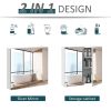 Kleankin Mirrored Medicine Cabinet 24x22 Steel Frame Wall-Mounted Double Doors White