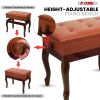 5 Core Piano Bench 3" Padded Cushioned Stool Wooden Heavy Duty Adjustable Musician Chair w Storage - PNB WD HD CML BR