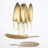 50 Pcs DIY Gold Feather Wedding Decor Jewelry Accessories for Arts and Crafts, 4-6 inch